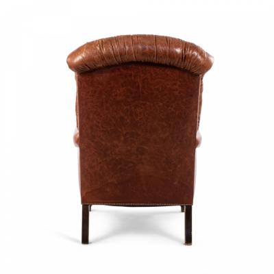 English Victorian Leather Easy Chair