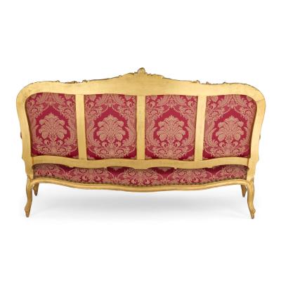 English Victorian Louis XV Style Giltwood Sofa
