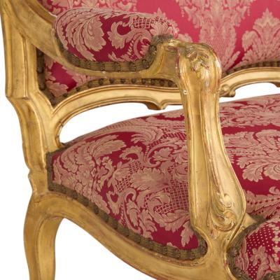 English Victorian Louis XV Style Giltwood Sofa