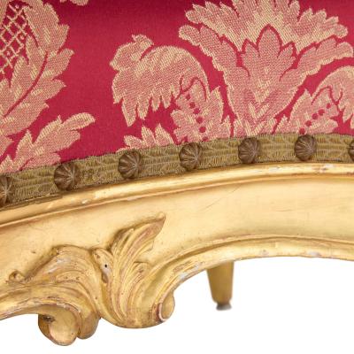 English Victorian Louis XV Style Giltwood Sofa