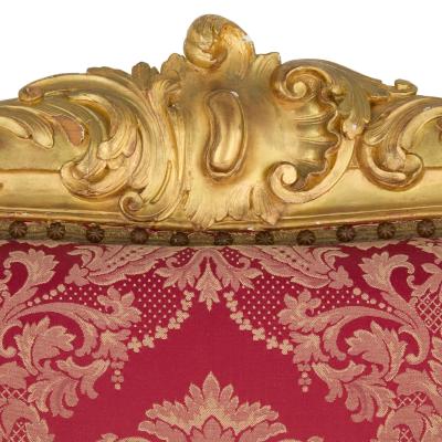 English Victorian Louis XV Style Giltwood Sofa