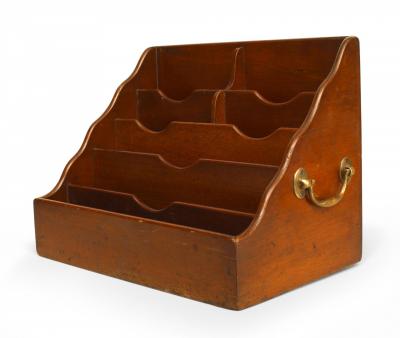 English Victorian Mahogany Letter Holder