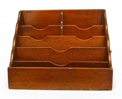 English Victorian Mahogany Letter Holder