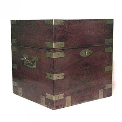 English Victorian Mahogany Tantalus Set Case