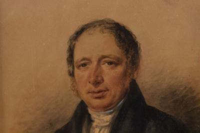 English Victorian Male Watercolor Portrait