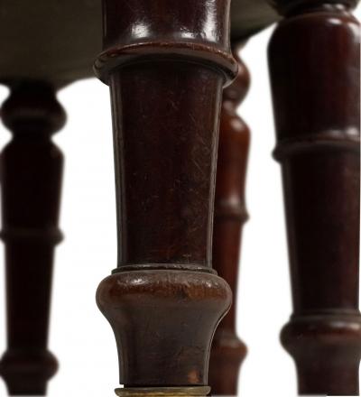 English Victorian Maroon Leather Bench