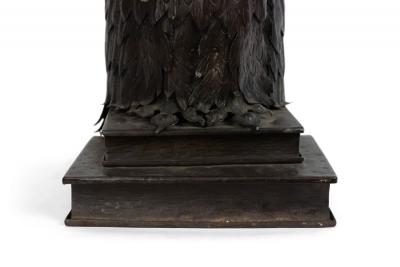 English Victorian Metal Owl Table Lamp