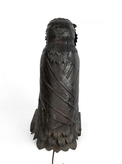 English Victorian Metal Owl Table Lamp