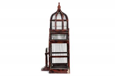 English Victorian Metal and Wood Birdcage