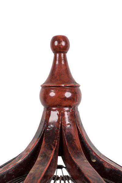 English Victorian Metal and Wood Birdcage