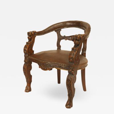 English Victorian Oak Arm Chair