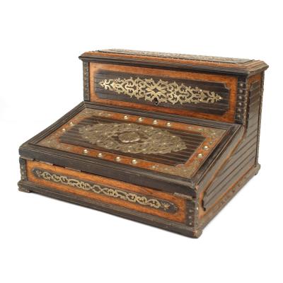 English Victorian Oak Lap Desk Box