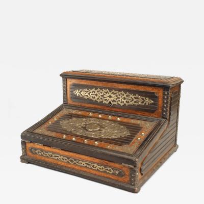 English Victorian Oak Lap Desk Box