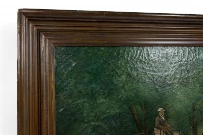 English Victorian Oil Painting of Stage Coach