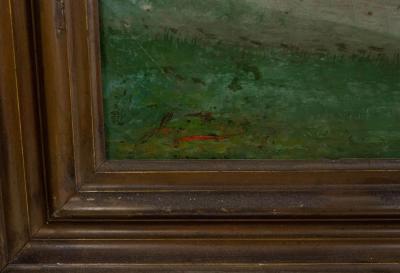 English Victorian Oil Painting of Stage Coach