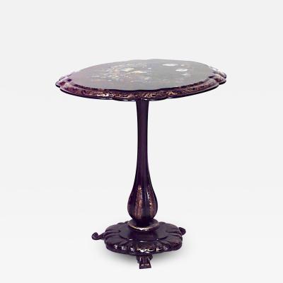 English Victorian Paper Mache Lacquered End Table