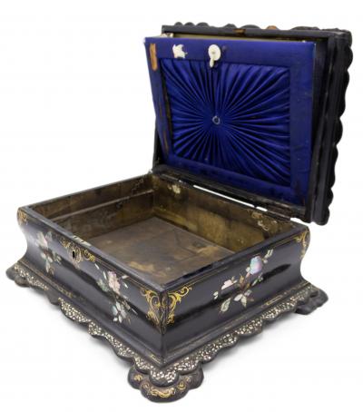 English Victorian Papier Mache Box