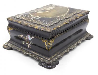 English Victorian Papier Mache Box