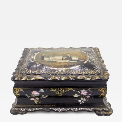 English Victorian Papier Mache Box