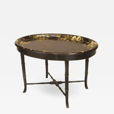 English Victorian Papier Mache Floral Coffee Table