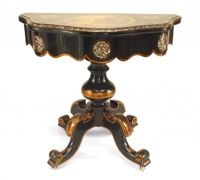 English Victorian Papier Mache Lacquered Console Table