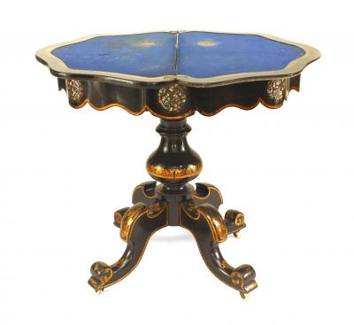 English Victorian Papier Mache Lacquered Console Table