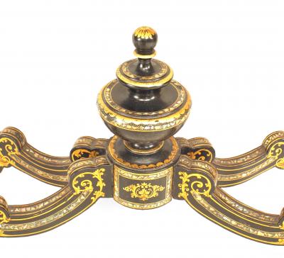 English Victorian Papier Mache Lacquered Console Table