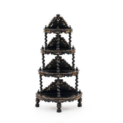 English Victorian Papier Mache etagere