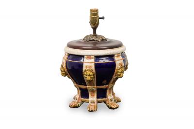 English Victorian Porcelain Minton Urn Lamp