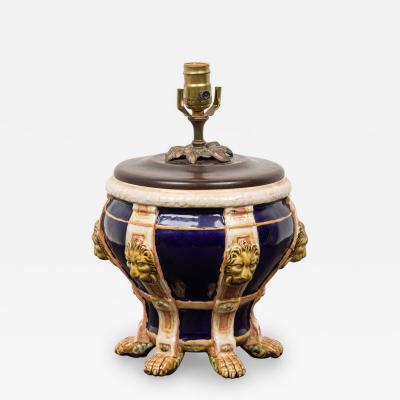 English Victorian Porcelain Minton Urn Lamp