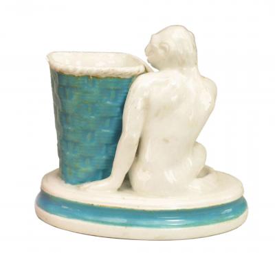 English Victorian Porcelain Monkey Vase