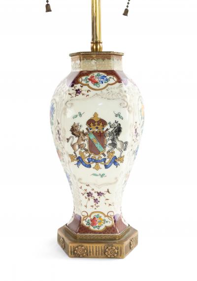 English Victorian Porcelain Table Lamp