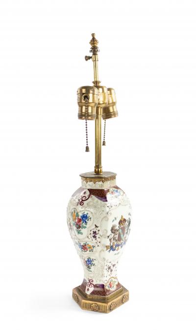 English Victorian Porcelain Table Lamp