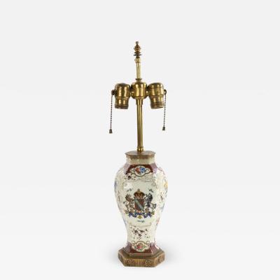 English Victorian Porcelain Table Lamp