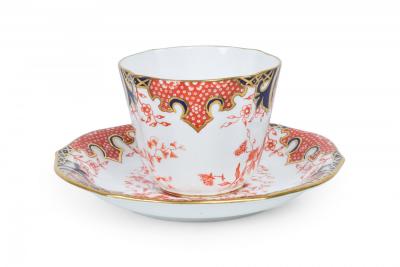 English Victorian Porcelain Teacups and Saucers