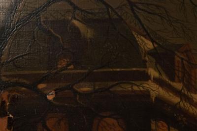 English Victorian Print of Winter Scene