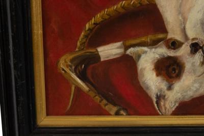 English Victorian Puppies Oil Painting