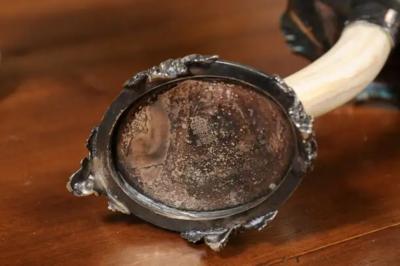 English Victorian Rodgers Sons 19th Century Game Animal Horns on Silver Mounts