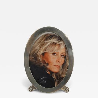 English Victorian Silver Oval Picture Frame