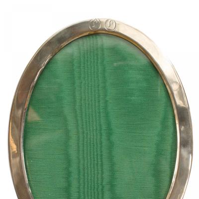 English Victorian Silver Oval Picture Frame