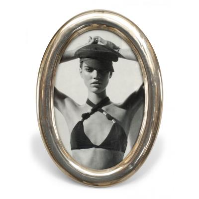 English Victorian Silver Oval Picture Frame