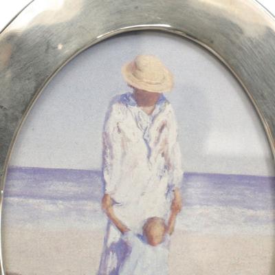 English Victorian Silver Oval Picture Frame