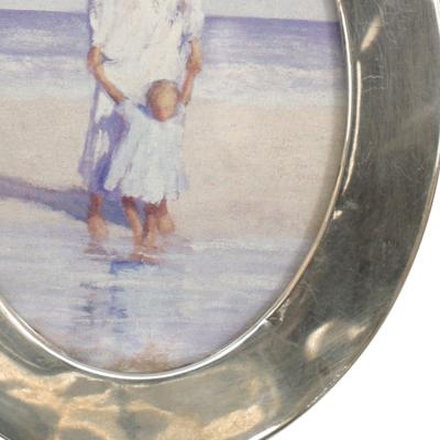 English Victorian Silver Oval Picture Frame
