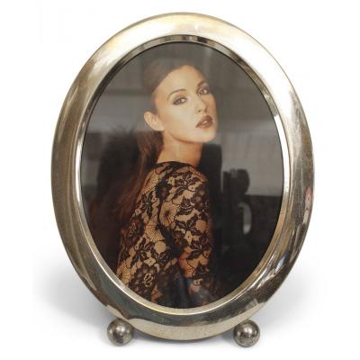 English Victorian Silver Oval Picture Frame