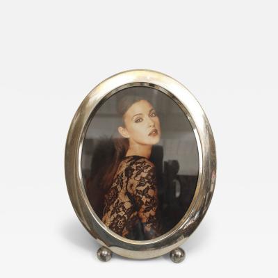 English Victorian Silver Oval Picture Frame