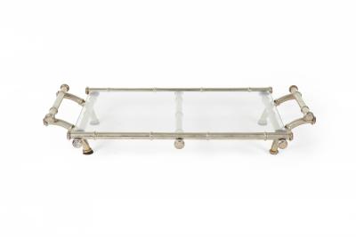 English Victorian Silver Plate Bamboo Tray