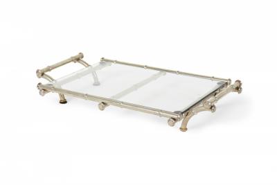 English Victorian Silver Plate Bamboo Tray