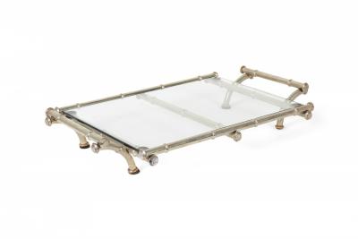 English Victorian Silver Plate Bamboo Tray