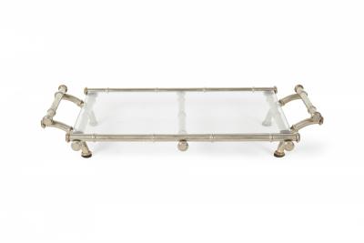 English Victorian Silver Plate Bamboo Tray