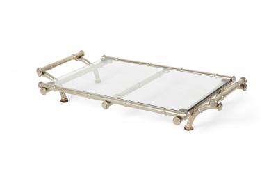 English Victorian Silver Plate Bamboo Tray